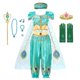 thumbnail image 1 of Vestido de princesa Jasmine para niña, disfraz de Aladdín, lámpara mágica, pantalones superiores de fantasía para fiesta de cumpleaños y Halloween Fivean unisex, 1 of 2