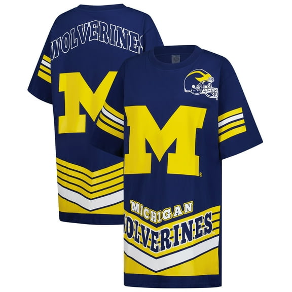 Women's Gameday Couture Navy Michigan Wolverines Perfect Score Mini T-Shirt Dress