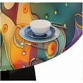 thumbnail image 5 of Mandal Bohemia Round Fitted Tablecloth with Elastic Table Cover Round Elastic Tablecloth, Waterproof Wipeable Fitted Table Cloth, Fits Tables up to 36"-42" Diameter, 5 of 6