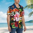 thumbnail image 5 of Easygdp Summer Birds and Flowers Men's Hawaiian Shirts Print Lapel Short Sleeve for Beach, vacation, party, casual occasions - 3X-Large, 5 of 9