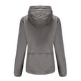 thumbnail image 4 of Lilgiuy Women’s Solid Rain Jacket Outdoor Jackets Waterproof Hooded Raincoat Windproof Gray，6 Winter Dresses for 2022, 4 of 5