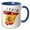 Blue/White, variant on 3drose, Map of Spain with Flag and Icons, 15oz Two-tone Blue Mug