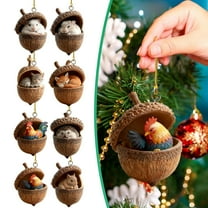 8PCS 2025 Forest Animal Christmas Ornaments – 2D Acrylic Woodland Creatures Hanging Decorations for Xmas Tree & Home, Cute Animal Lover Holiday Gift Set