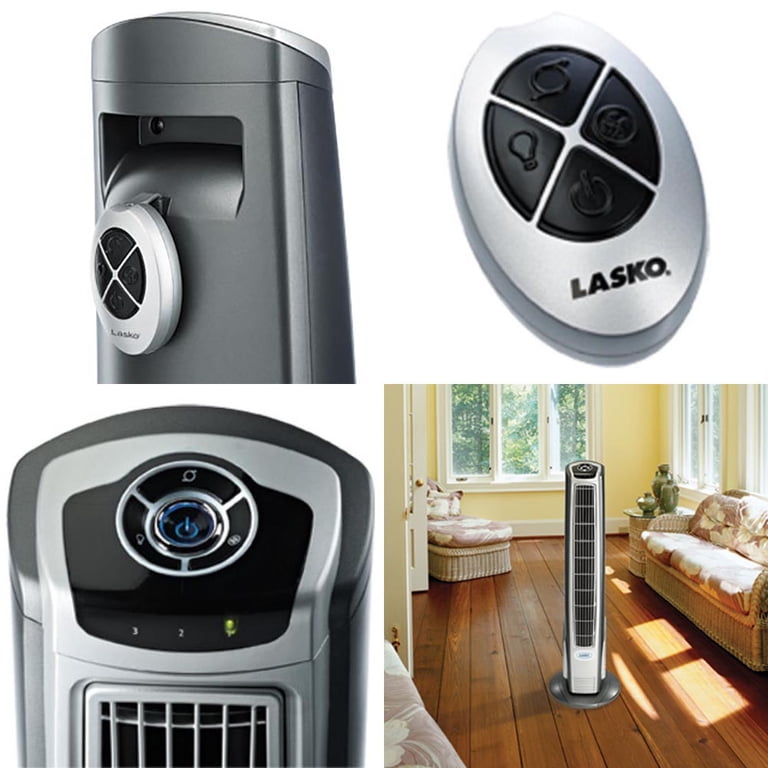 Lasko 40 Hybrid Tower Fan with Nightlight and Remote Control, 4443, Gray -  Walmart.com