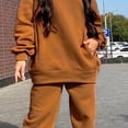 thumbnail image 6 of 2x Womens Tracksuit Casual Outfits Pants Set Pullover Warm Sweatsuit Hoodies for Jogging Yoga Workout Sports Brown XL, 6 of 6
