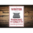 thumbnail image 1 of Writer Parking Only Novelty Sign, Metal Wall Decor - 10x14 inches, 1 of 4