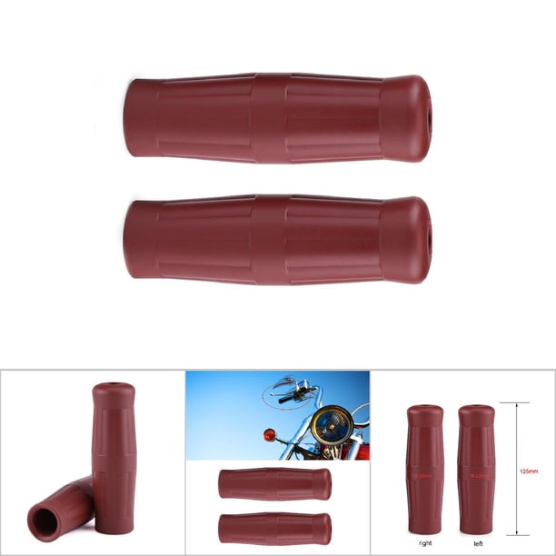 PUÑOS UNIVERSALES PARA MANILLAR VINTAGE DE MOTOCICLETA - FÁCIL INSTALACIÓN - DISEÑO CLÁSICO PARA UNA APERIENCIA MEJORADA - MATERIAL DE GOMA