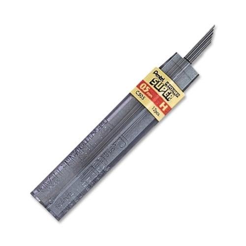 Pentel Super Hi-Polymer Leads 0.5 mmFine Point - H - Black - 12 / Tub