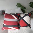 thumbnail image 4 of Juego de 4 fundas de cojín decorativas para sofá, dormitorio, sofá, silla, coche, cama y jardín, 45 x 45 cm (abstracto, rojo y negro), 4 of 5