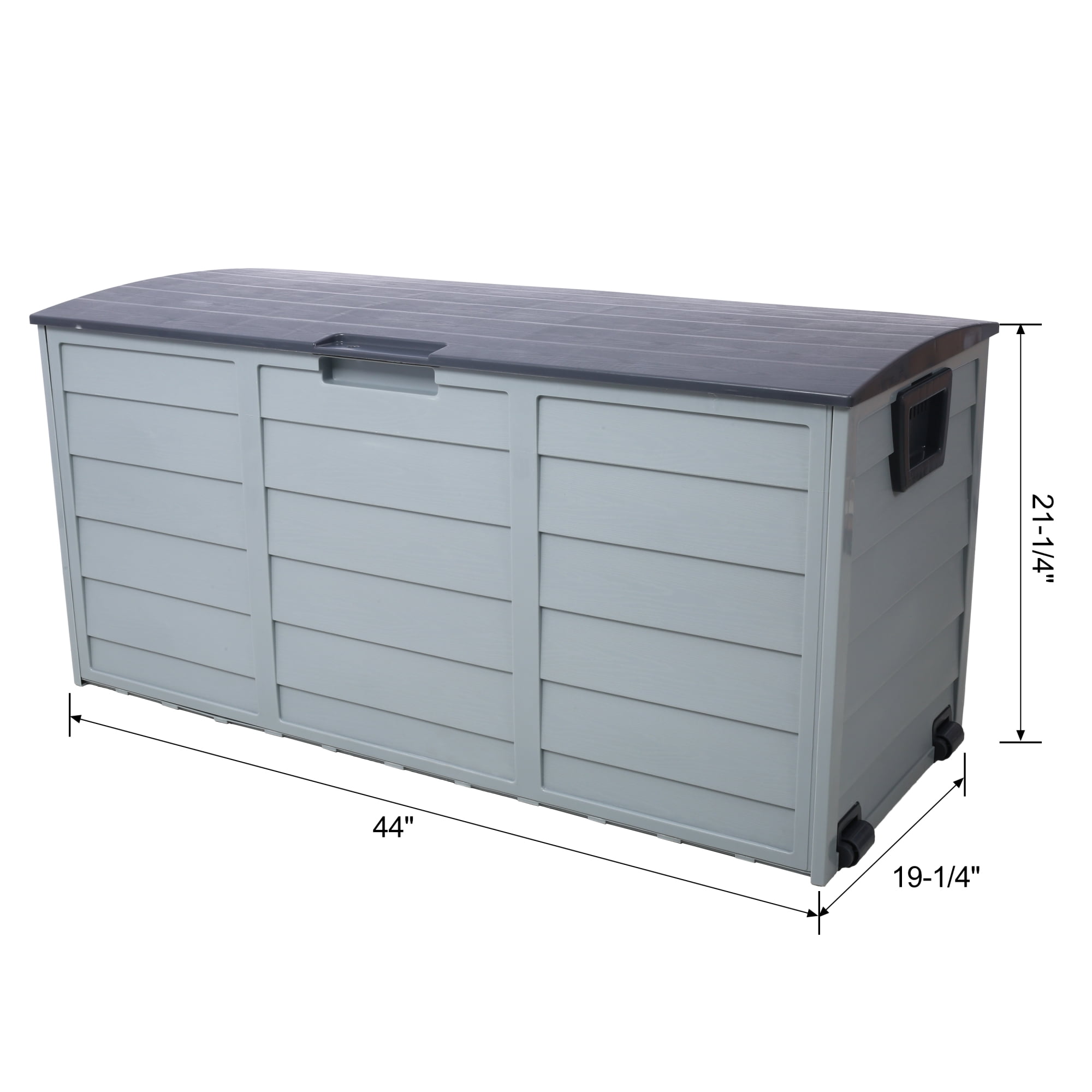 UV Pool Deck Box Storage Shed Bin Backyard Patio Outdoor Wheel,75 Gallon Resin Deck Box-Organization and Storage for Patio Furniture