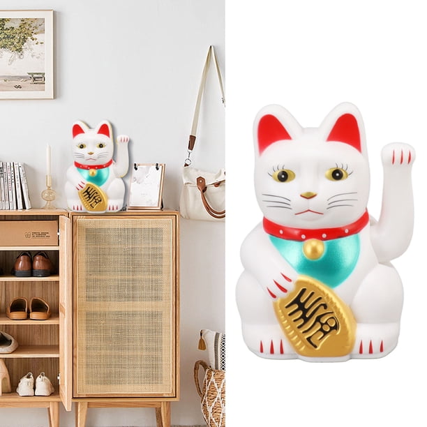 Gato de la Suerte de 4 Pulgadas Maneki Neko Decoración de Gato de la Suerte que Saluda con la Mano Gato de Bienvenida para el Escritorio del Hogar Adorno de Regalo Adorno de ANGGREK Otros