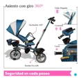 thumbnail image 4 of The Baby Shop Triciclo Infantil Azul Evolutivo Carriola Para Bebé 3 En 1 Tr-996, 4 of 4