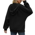 thumbnail image 5 of Mrat Womens Cardigan Pocket Long Sleeve Lightweight Cardigan Sweater Cardigan for Women Lightweight Loose Tops Loose Hooded Sweater Women's Coat Tunic Tank Tops for Women Black 2XL, 5 of 5