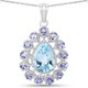 thumbnail image 1 of 7.12 Carat Genuine Blue Topaz and Tanzanite .925 Sterling Silver Pendant QJ Model, 1 of 1
