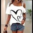 thumbnail image 4 of Camiseta de Mujer con Cuello Asimétrico, Corte y Estampado Gráfico, Corta. XXL, 4 of 9