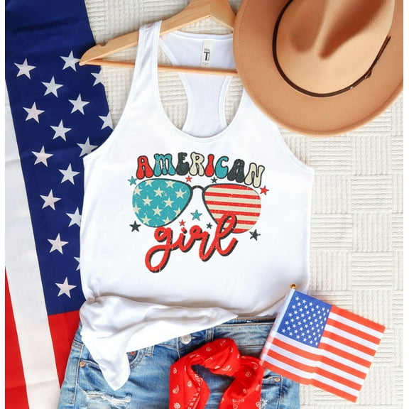 AMERICAN GIRL Graphic Racerback Tank Top