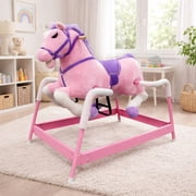 PonyLand Spring Pink Horse Toy with Sounds for Girls 3 and Up