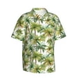 thumbnail image 2 of Balery Green Hawaii Palms Print Men's Hawaiian Shirts Short Sleeve Beach Shirt Relaxed Fit Vacation Button Down Shirts-, 2 of 9