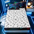 thumbnail image 4 of Erosebridal Neon Blue Gamepad Zipper Queen Comforter Set with Fitted Sheet and 2 Pillowcases for Boys Men, Video Game Lover Zipper Bedding Set, Gamepad Reversible, 4 Pieces, 4 of 7