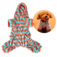 thumbnail image 4 of Otoño Invierno suave polar perro ropa a rayas sudaderas con capucha para perros pequeños cachorro ropa general traje, 4 of 8