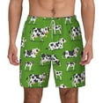 thumbnail image 3 of Uemuo Cows With Calfs Green Pattern Mens Swim Trunks Quick Dry Board Shorts with Mesh Lining, Stretch Beach Shorts Quick Dry No-Chafing Board Shorts-3X-Large, 3 of 9