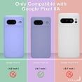 thumbnail image 4 of KOMI for Google Pixel 8a Case, Silicone Phone Case with 1 Screen Protector, Soft Anti-Scratch Microfiber Lining, Full Body Shockproof Slim Cover Support Wireless Charging, Lavender Purple, 4 of 5