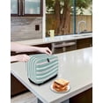 thumbnail image 4 of Fsddascl Aqua Grey Stripe Toaster Cover 2 Slice, Small Kitchen Appliance Covers, Minimalist Farmhouse Striped Toaster Oven Cover with Loop, Bread Machine Cover Polyester Dust Cover Protection, 4 of 5
