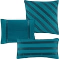 thumbnail image 5 of Nanshing Gian 7PC Reversible Solid/Geometric Comforter Set, Teal, King, 5 of 8