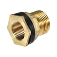thumbnail image 5 of Uxcell G3/4 Female G1 Male Pipe Fitting Brass Bulkhead Fitting with Silicone Gasket, 5 of 6