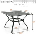 thumbnail image 5 of Sophia & William 37" x 37" Outdoor Square Dining Table Black Steel Frame for 4 Chairs, 5 of 5