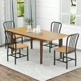 thumbnail image 2 of Gymax Dining Chair Set of 4 Armless Spindle Back Kitchen Chairs w/ Ergonomic Seat Black & Natural, 2 of 10