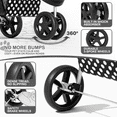 thumbnail image 4 of MoNiBloom 3 Wheel Folding Pet Dog Stroller, Foldable Lightweight Trolley with Storage Basket, Cup Holder and 360° Rotating Front Wheel for Small Medium Dogs, Black with White Polka Dots, 4 of 15