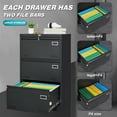 thumbnail image 3 of Litake 3 Drawer Lateral File Cabinet, Metal Lockable File Cabinet with Lock For Legal/Letter/A4/F4, Locking Filing Cabinet with Anti Tipping Function for Home Office, 3 of 9