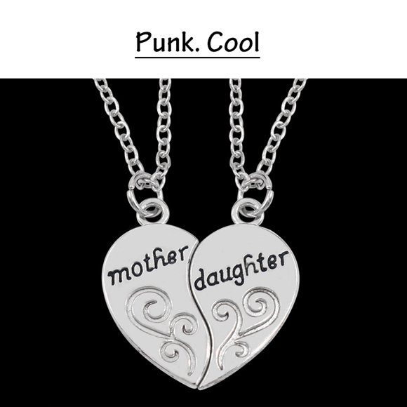 WRITWAA Mommy Daughter Necklace Mother's Day Necklace 2Pcs Non Oxidizing Jewelry for Casual Wear