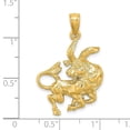 thumbnail image 3 of 14k Yellow Gold Polished Texture Finish Large Size3-D Taurus Zodiac Charm Pendant, 3 of 4