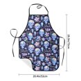 thumbnail image 4 of Naloa 1Pack Adjustable Bib Apron Waterdrop Resistant Cooking Kitchen Aprons for Women Men Chef, crystal cool Skull flower Print, 4 of 5