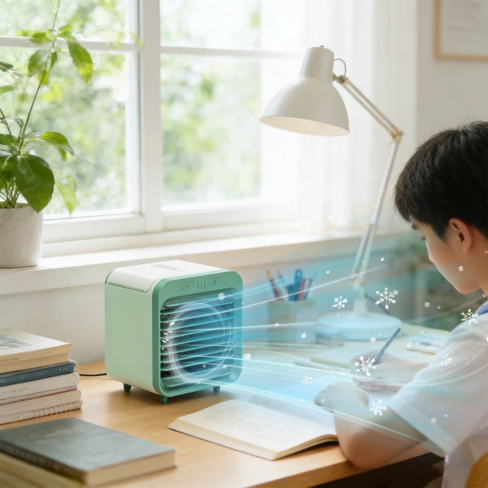 BUERCWS Evaporative Cooler Fan - Hydro Chill Tech Cools Air Fast, Compact Design Fits Garage Workshop or Patio for Summer Heat Relief