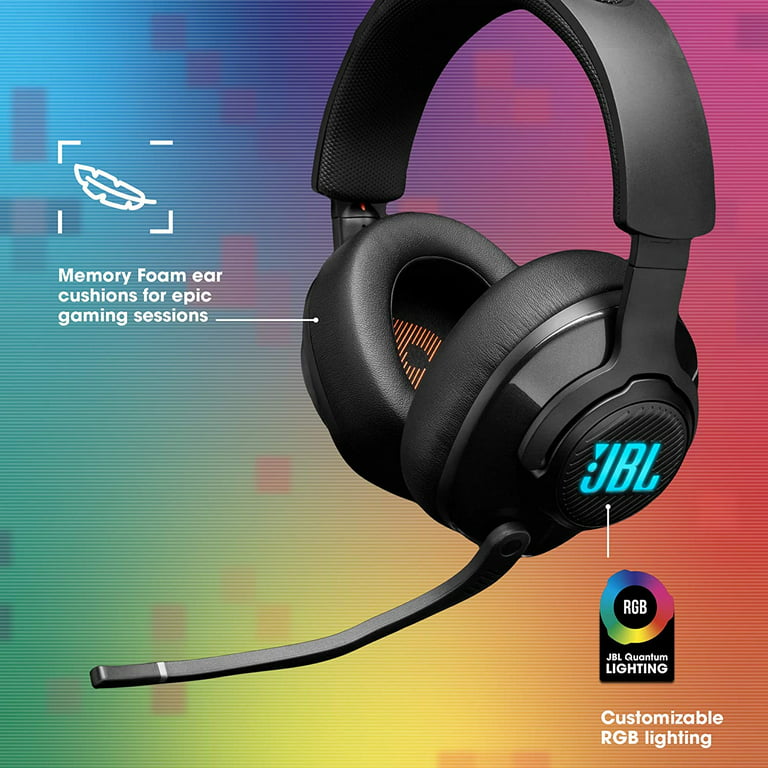 and JBL Black USB Quantum Dial Gaming Headphones - - JBLQUANTUM400BLKAM Balance Game-Chat with 400 Wired Over-Ear