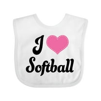 Inktastic I Love Softball Girls Sports Girls Baby Bib