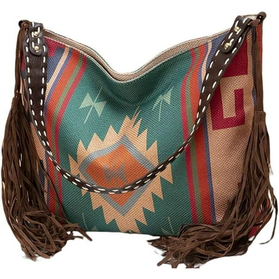 ZhangBaoLin Hobo Bag for Women Canvas Totes Shoulder Largr Capacity Crossbody Bag Tassels Handbag Top Handle Bag