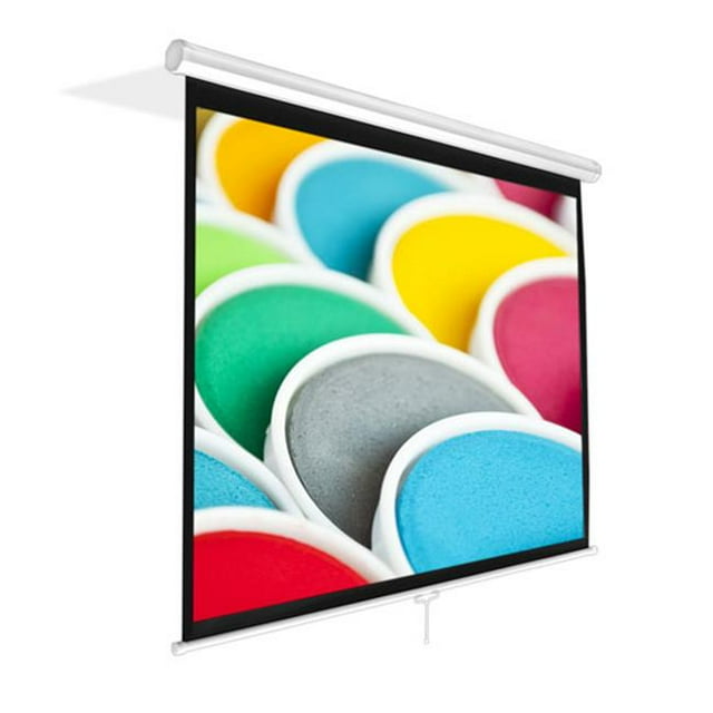 Sonic Boom 72-Inch Indoor Manual Projection Screen, 42.5 in. x 56.6 in. Matte White, 1 Count