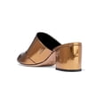 thumbnail image 3 of Schutz Aylane Bronze Metallic Mule Leather Block Heel Slip On Open Toe Sandals (6), 3 of 4