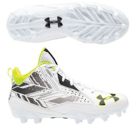 NEW Mens Under Armour Ripshot Mid MC Lacrosse Cleats White/Charcoal Choose (Best Lacrosse Cleats 2019)