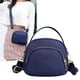 thumbnail image 5 of Bolso de nailon para mujer, minibolso de hombro con cremallera de 3 capas, bolso de piel sintética., 5 of 5