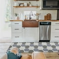 thumbnail image 4 of Kitchen Mat Rug 1 PCS Modern Art Black White Grey Hexagon Geometric Pattern Runner Rug Anti-Fatigue Comfort Memory Foam Standing Mat Non-Slip Floor Door Mat for Bathroom Bedroom 16x47in, 4 of 6