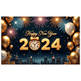 thumbnail image 3 of Golden Balloons New Year Banner Fireworks Display Decorative Design Celebration Backdrop for Party Event Home Decoration, 3 of 8