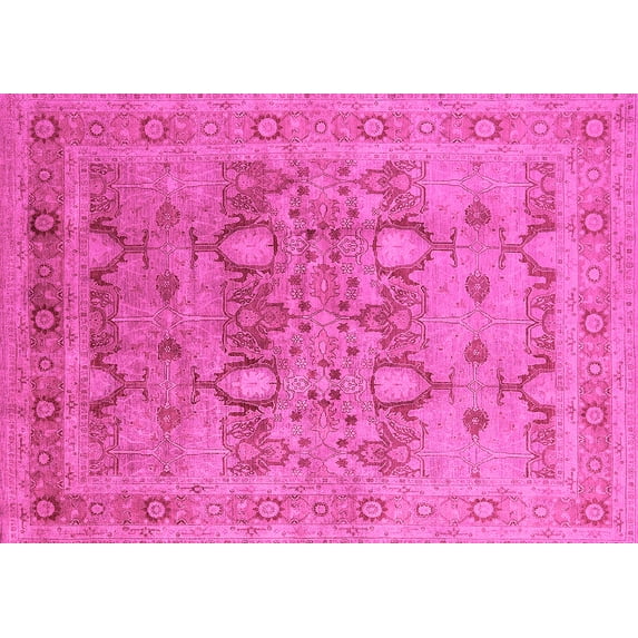 Ahgly Company Indoor Rectangle Oriental Pink Industrial Area Rugs, 2' x 4'