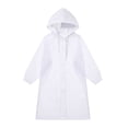thumbnail image 4 of Kids Thickened Long Rain Poncho Hooded Raincoat with Easy Carry Handle Reusable for Girls White One Size, 4 of 4