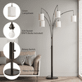 thumbnail image 6 of SUNMORY 5 Lights Tree Floor Lamp, 83.5" Large Tall Standing Lamp with Drum Linen Lampshade, Modern Arc Floor Lamps with Heavy Base & 5 Bulbs Included, Mid Century Arched Floor Lamp for Living Room, 6 of 16