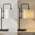 thumbnail image 6 of JONATHAN Y Edris 24.75" Industrial Designer Metal LED Task Lamp with USB Charging Port, Black, JYL1130A, 6 of 7